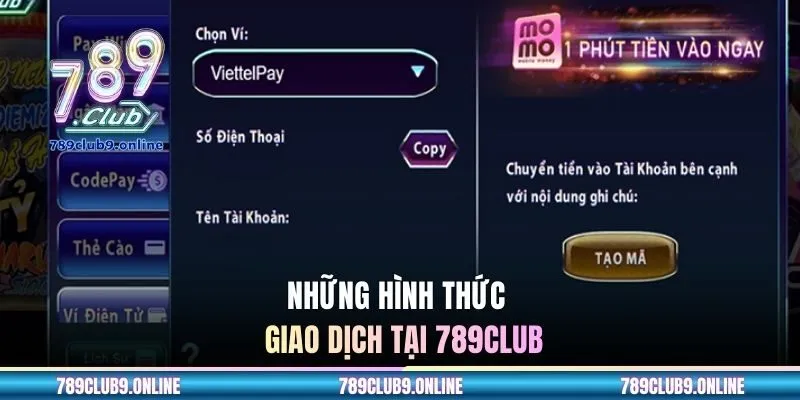 Những hình thức giao dịch tại 789CLUB 