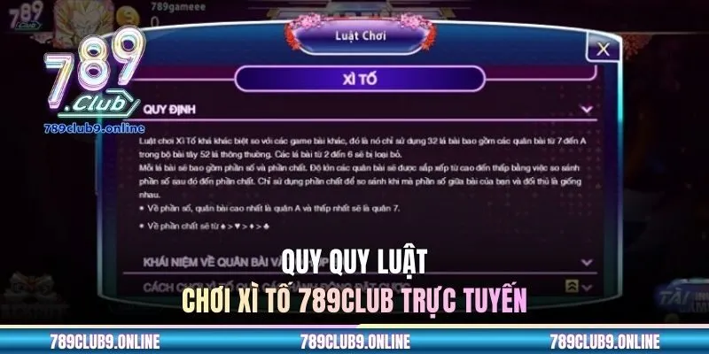 Quy luật chơi Xì Tố 789CLUB trực tuyến